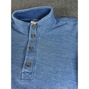 Marine‎ Layer Mens Large Blue 1/4?Button Pullover 100% Cotton Hiking Outdoor